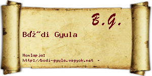 Bódi Gyula névjegykártya